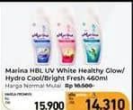 Promo Harga Marina Hand Body Lotion UV White Healthy Glow, UV White Hydro Cool, UV Bright Fresh, Bright Fresh 460 ml - Carrefour