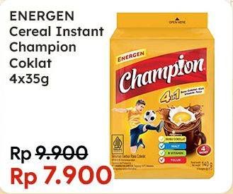 Promo Harga Energen Sereal Champion Cokelat per 4 sachet 35 gr - Indomaret