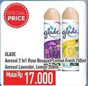 Promo Harga GLADE Aerosol Fresh Lemon, Wild Lavender 250 ml - Hypermart