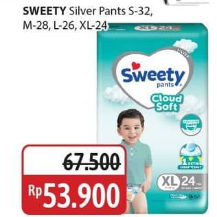 Promo Harga Sweety Silver Pants S32, XL24, M28, L26 24 pcs - Alfamidi