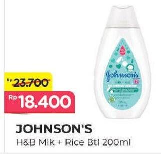 Promo Harga JOHNSONS Baby Lotion Milk + Rice 200 ml - Alfamart