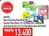 Promo Harga Softex Daun Sirih Non Sirih/36cm/Comfort Slim/Pantyliner Daun Sirih  - Hypermart