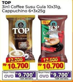 Promo Harga Top Coffee Kopi Susu, Gula per 10 sachet 31 gr - Alfamart
