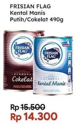 Promo Harga FRISIAN FLAG Susu Kental Manis Putih, Cokelat 490 gr - Indomaret