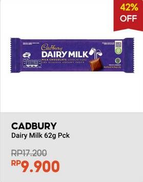 Promo Harga Cadbury Dairy Milk 62 gr - Indomaret