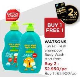 Promo Harga Watsons Fun N Fresh Shampoo/Body Wash  - Watsons