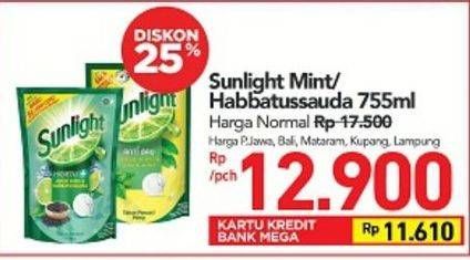 Promo Harga SUNLIGHT Pencuci Piring Mint, Habbatussauda 755 ml - Carrefour