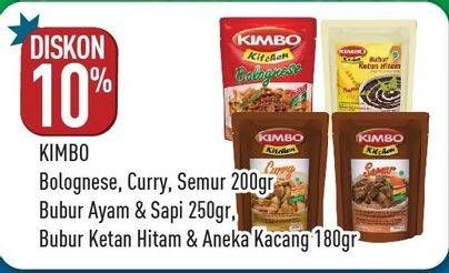 Promo Harga KIMBO Kitchen Bubur Instant/Kitchen Bolognese/Kitchen Curry  - Hypermart