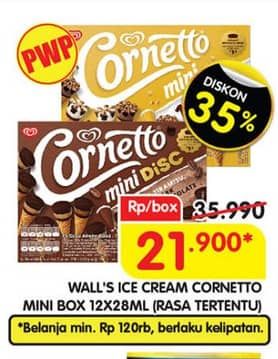 Promo Harga Walls Cornetto Mini per 12 pcs 28 ml - Superindo