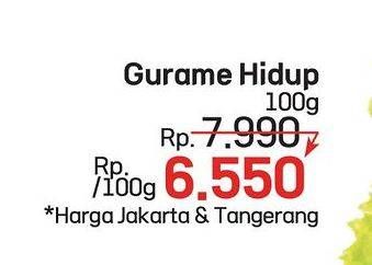 Promo Harga Ikan Gurame Hidup per 100 gr - LotteMart