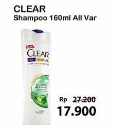 Promo Harga CLEAR Shampoo All Variants 160 ml - Alfamart