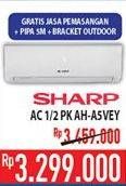 Promo Harga SHARP AH-A5VEY | AC 1/2PK  - Hypermart