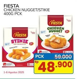 Promo Harga Fiesta Naget Chicken Nugget, Stikie 400 gr - Indomaret