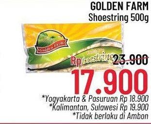 Promo Harga GOLDEN FARM French Fries Shoestring 500 gr - Alfamidi