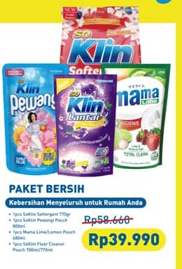 Promo Harga So Klin Pembersih Lantai + Pewangi + Softergent + Mama Lemon/Lime  - Hypermart