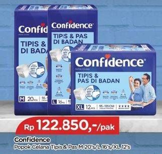 Promo Harga Confidence Adult Pants Tipis & Pas Di Badan M20, L16, XL12 12 pcs - TIP TOP