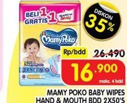 Promo Harga MAMY POKO Baby Wipes Hand & Mouth 50 sheet - Superindo