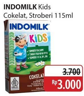 Promo Harga Indomilk Susu UHT Kids Cokelat, Stroberi 115 ml - Alfamidi