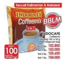 Promo Harga Indocafe Coffeemix per 100 sachet 20 gr - Lotte Grosir