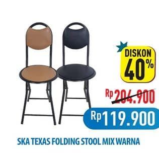 Promo Harga SKA Texas Folding Stool Mix Warna  - Hypermart