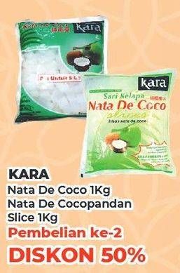 Promo Harga KARA Nata De Coco Original, Cocopandan Slice 1000 gr - Yogya