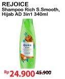 REJOICE Shampoo Rich Soft Smooth, Hijab AD 3 in 1 340ml