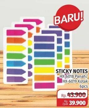 Promo Harga Sticky Notes HX 6018 Panah, HX 6019 Kotak 6 pcs - Lotte Grosir