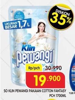 Promo Harga So Klin Pewangi Cotton Fantasy 1700 ml - Superindo