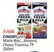 Promo Harga Cimory Susu UHT Marie Biscuits, Almond, Chocolate Tiramisu 250 ml - Alfamidi