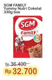 Promo Harga SGM Family Yummi Nutri Creamy Chocolate 330 gr - Indomaret