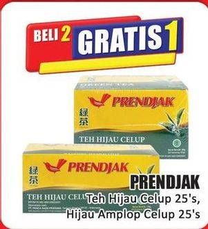 Promo Harga Prendjak Teh Celup Green Tea, Green Tea Amplop per 25 sachet 2 gr - Hari Hari