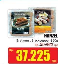 Promo Harga HANZEL Bratwurst Blackpepper 360 gr - Hari Hari