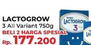 Promo Harga LACTOGROW 3 Susu Pertumbuhan All Variants per 2 box 750 gr - Yogya