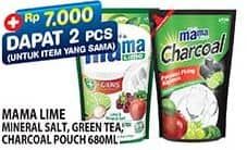 Promo Harga Mama Lime Cairan Pencuci Piring Lime, Green Tea, Charcoal 680 ml - Hypermart