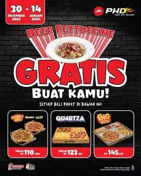 Promo Harga Gratis Beef Fettuccine  - Pizza Hut