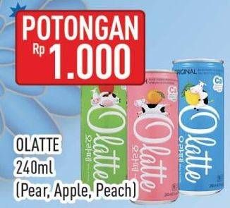 Promo Harga Olatte Drink Pear, Peach, Apel 240 ml - Hypermart