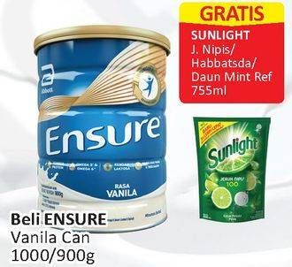 Promo Harga ENSURE Nutrition Powder FOS Vanila 1000 gr - Alfamart