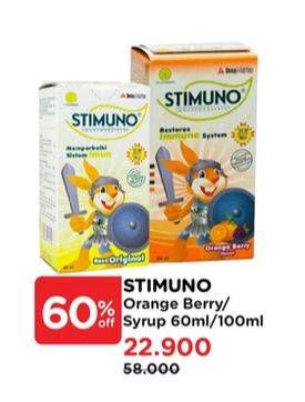 Promo Harga Stimuno Restores Immunes Syrup Orange Berry, Original 60 ml - Watsons