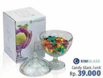 Promo Harga KIM GLASS Candy Glass with LID  - LotteMart