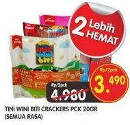Promo Harga TINI WINI BITI Biskuit Crackers per 2 pouch 20 gr - Superindo