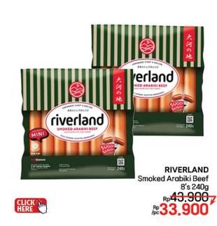 Promo Harga Riverland Sausage Smoked Arabiki Beef 240 gr - LotteMart