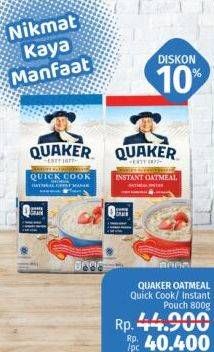 Promo Harga QUAKER Oatmeal Instant, Quick Cooking 800 gr - LotteMart