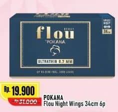 Promo Harga Pokana Flou Pembalut SAP Ultrathin 0,7 mm Heavy Wings 34 Cm 6 pcs - Alfamart