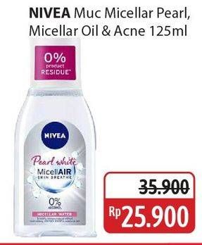 Promo Harga Nivea MicellAir Skin Breathe Micellar Water Oil Acne Care, Pearl White 125 ml - Alfamidi
