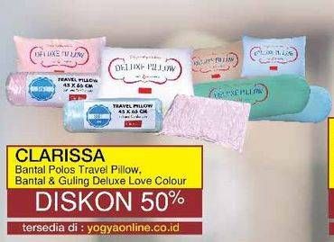 Promo Harga CLARISSA Bantal Polos Travel Pillow/Bantal & Guling Deluxe Love Colour  - Yogya