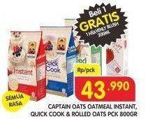 Beli 1 Captain Oats Oatmeal Instant, Quick Cook & Rolled Oats Pck 800Gr Gratis 1 Heavenly Blush 200Ml