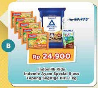 Indomilk Susu UHT Kids/Indomie/Segitiga Biru