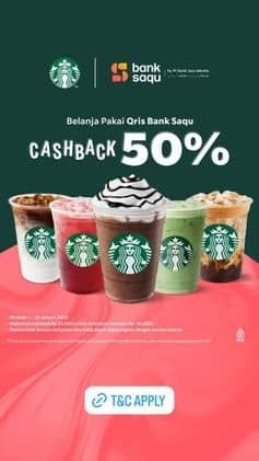 Promo Harga Cashback 50%  - Starbucks