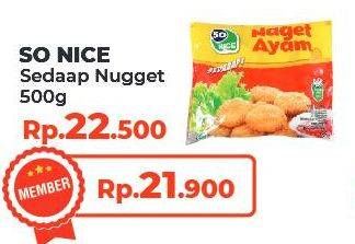 Promo Harga SO NICE Sedaap Chicken Nugget 500 gr - Yogya