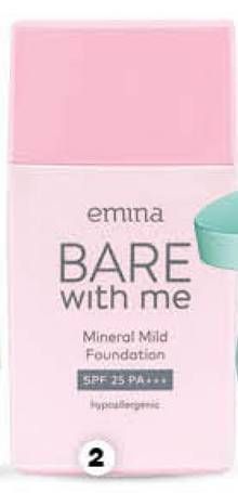 Promo Harga EMINA Bare With Me Mineral Mild Foundation All Variants 30 ml - Guardian